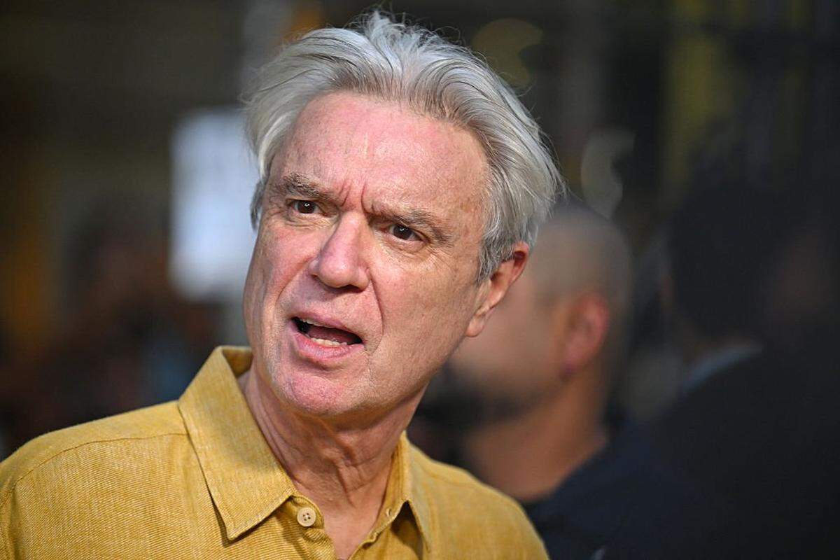 Scottish-US singer David Byrne attends the premiere of "Caught Stealing" at the Regal Union Square in New York on August 26, 2025. (Photo by ANGELA WEISS / AFP) (Photo by ANGELA WEISS/AFP via Getty Images)