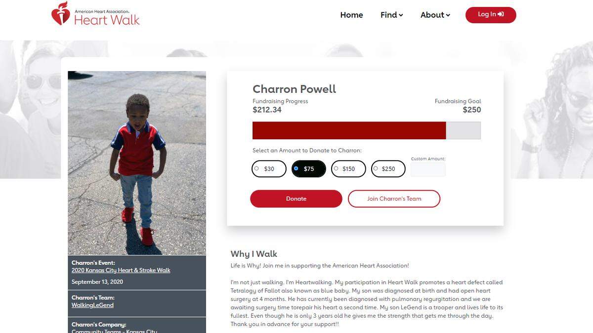 Four-year-old LeGend M. Taliferro was fatally wounded in a shooting while he slept early Monday had survived open heart surgery when he was four months old, according to a fundraising page set up in his honor for the upcoming 2020 Kansas City Heart & Stroke Walk.