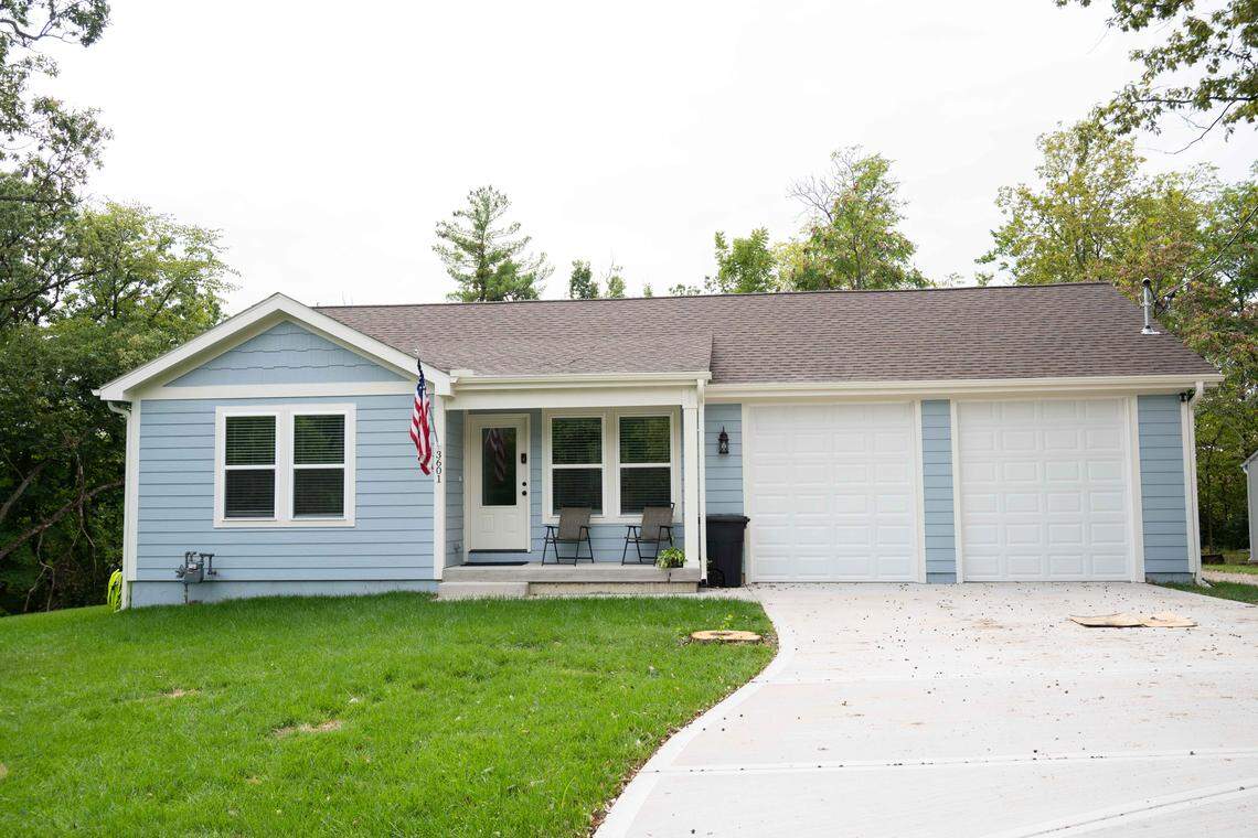 A new Kansas City, Kansas, home shown here on Oct. 9, 2025, sits on land that Fran Sutton tapped into to address a local housing shortage. Sutton is a real estate broker-turned-developer who is using vacant and abandoned lots that KCK has in its land bank.Read more at: https://www.kansascity.com/news/local/wyandotte-county/article312547833.html#storylink=cpy