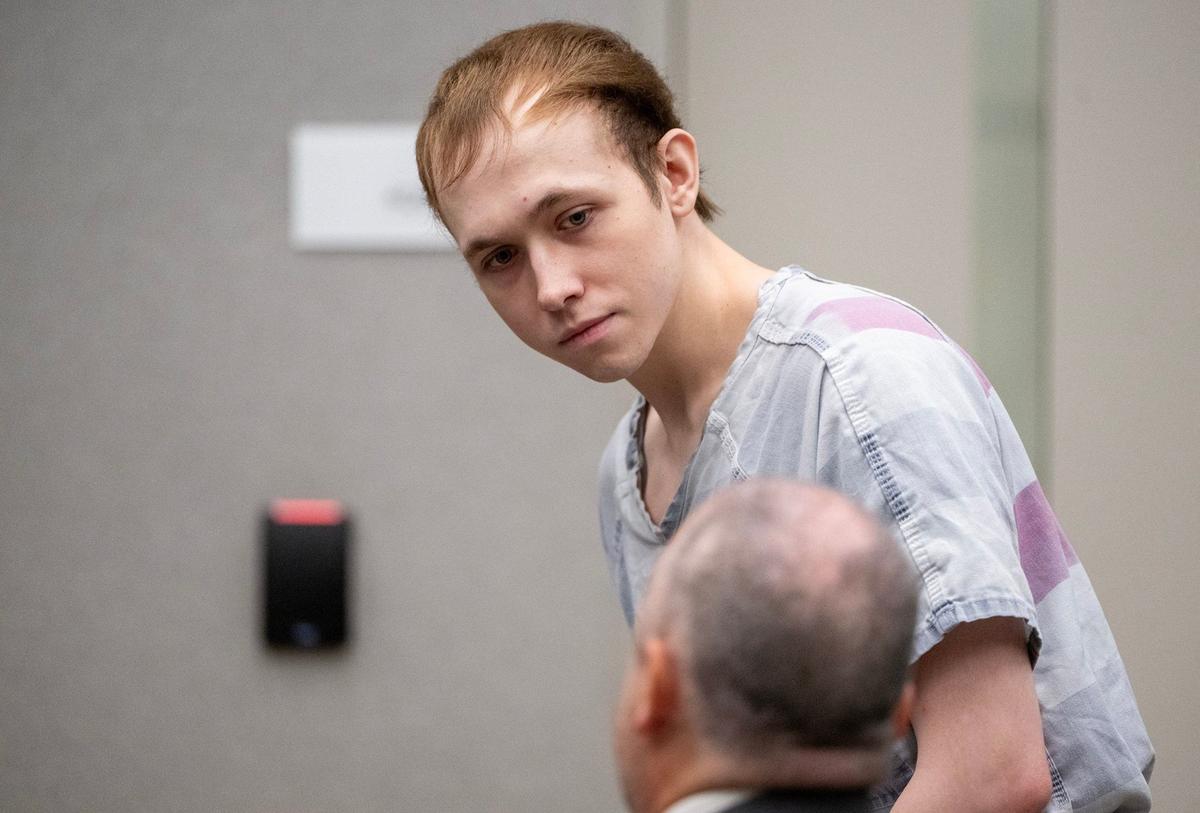 Jace Hanson, 22, a former employee of the Hereford House restaurant in Leawood, who has been charged with 22 felony counts of criminal threat for allegedly contaminating food, as well as one count of criminal damage, arrived for a preliminary hearing Tuesday at the Johnson County District Court in Olathe. Hanson, who waived his rights to a preliminary hearing, also faces 10 felony counts of sexual exploitation of a child for allegedly possessing materials related to child sexual abuse. Hanson will appear in court again on Dec. 6.