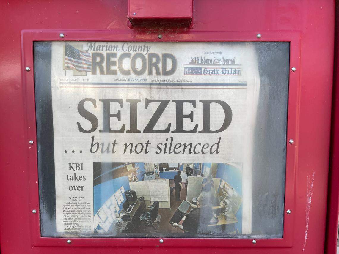 The first edition of the Marion County Record since its newsroom in central Kansas was raided by police.