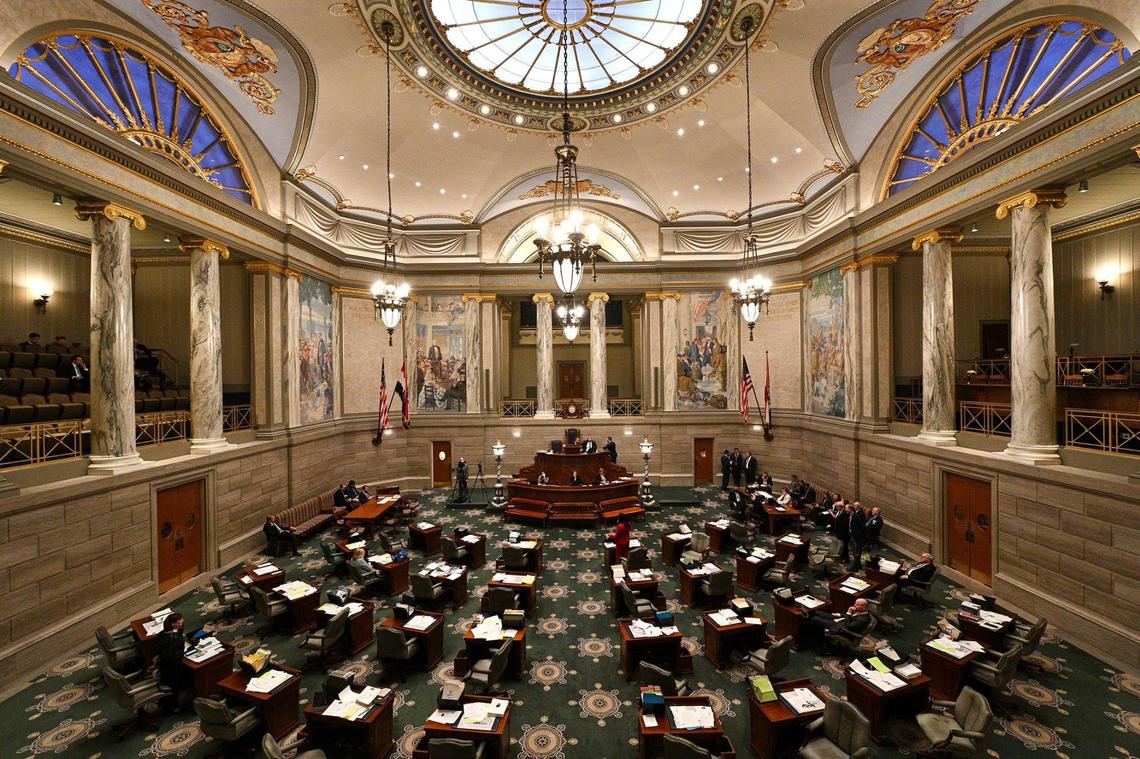 Missouri senators convene for the afternoon session on Wednesday at the state capitol in Jefferson City. For weeks, the chamber has been held in near-gridlock amid infighting and filibusters.