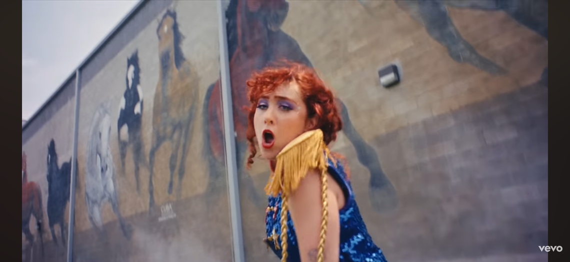 Roan, dancing with wild horses.