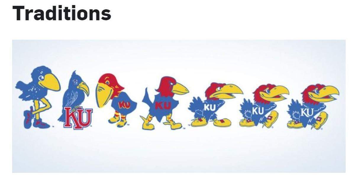 The University of Kansas’ Jayhawk mascot has evolved over the years.