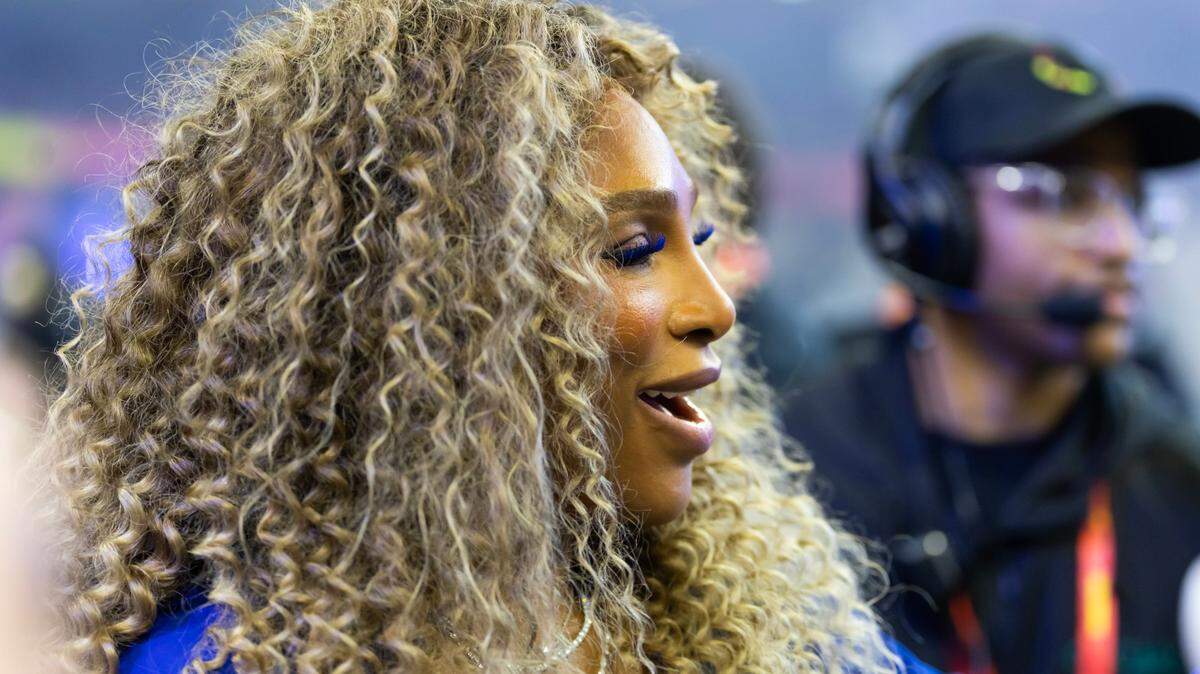 Serena Williams during the halftime show of Super Bowl LIX between the Philadelphia Eagles and the Kansas City Chiefs at Ceasars Superdome.