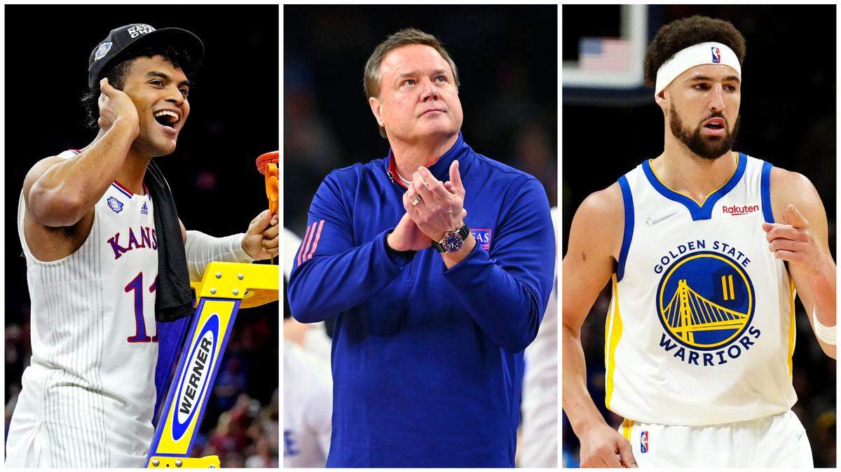 KU basketball could face some fun competition in Puerto Rico. That could include 2022 national champ Remy Martin (left) or likely future NBA Hall of Famer Klay Thompson (right), among other basketball stars.