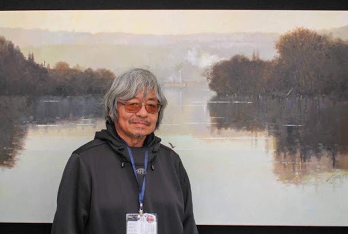 Jie Zhou said it’s hard to score a place at the Brookside Art Annual, but he’s glad to be back for a second year.