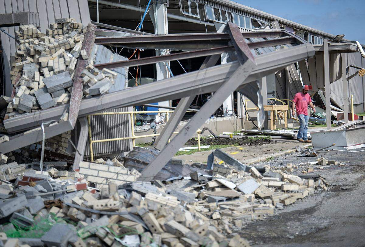 “I just really can't get over it,” said Eric Wendling, an operations manager at TruComp Pipe, as he looked over the tornado destruction at 221 W. 17th St., on Tuesday, April 14, 2026, in Ottawa, Kansas. The tornado, which hit Monday night, destroyed the manufacturing company.