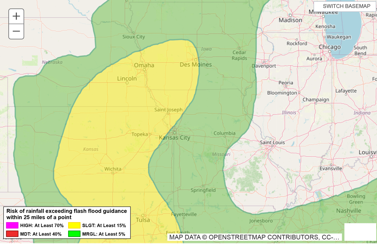 Storms are expected to sweep through the Kansas City area overnight Thursday, bringing the chance for excessive rainfall, according to the National Weather Service said. Severe weather is not expected, but localized heavy downpours will be possible. The heavier storm activity will be north of U.S. 36 highway across northern Missouri.