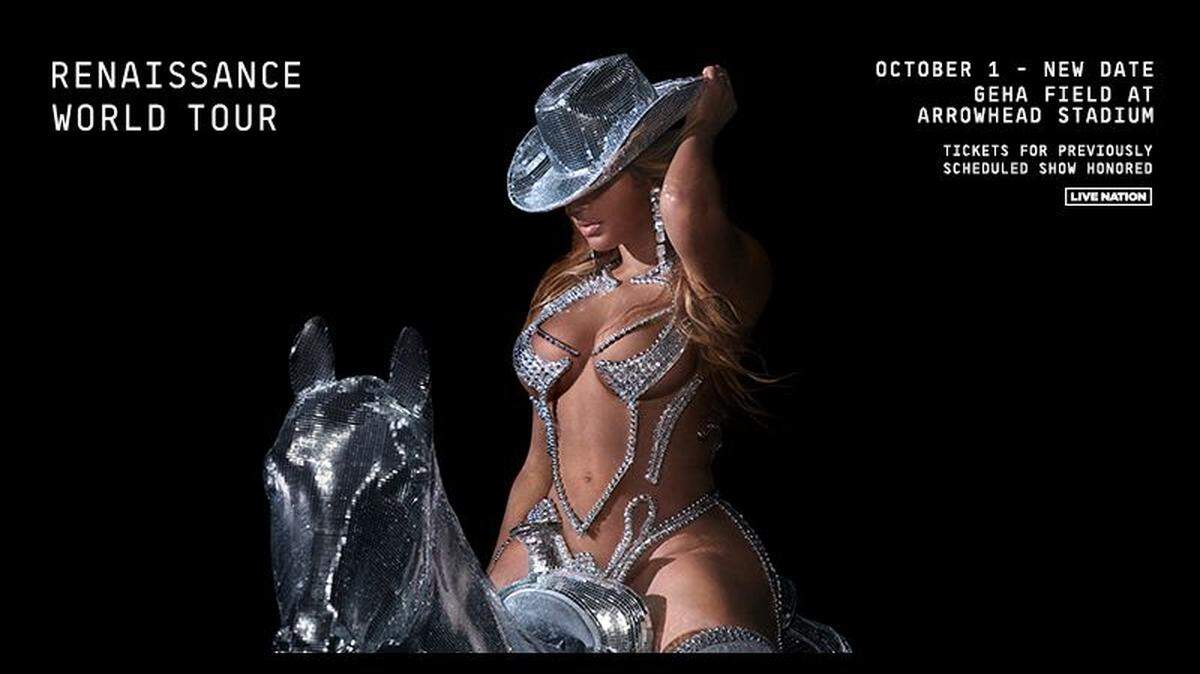 The Kansas City stop of Beyoncé’s Renaissance World Tour is scheduled for Oct. 1 at Arrowhead Stadium.