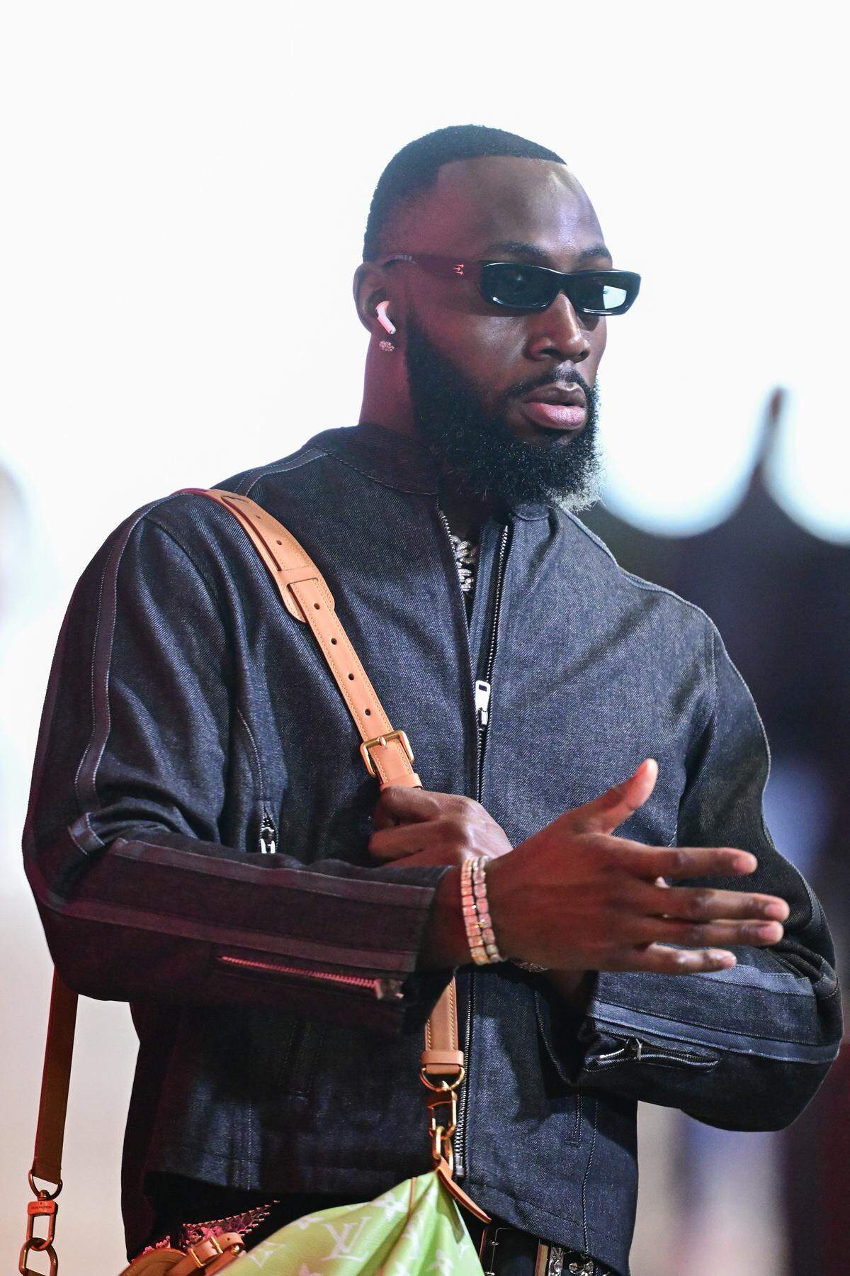 Kansas City Chiefs defensive end Charles Omenihu arrives prior to the Chiefs game against the Indianapolis Colts on Sunday, November 23, 2025, at GEHA Field at Arrowhead Stadium.