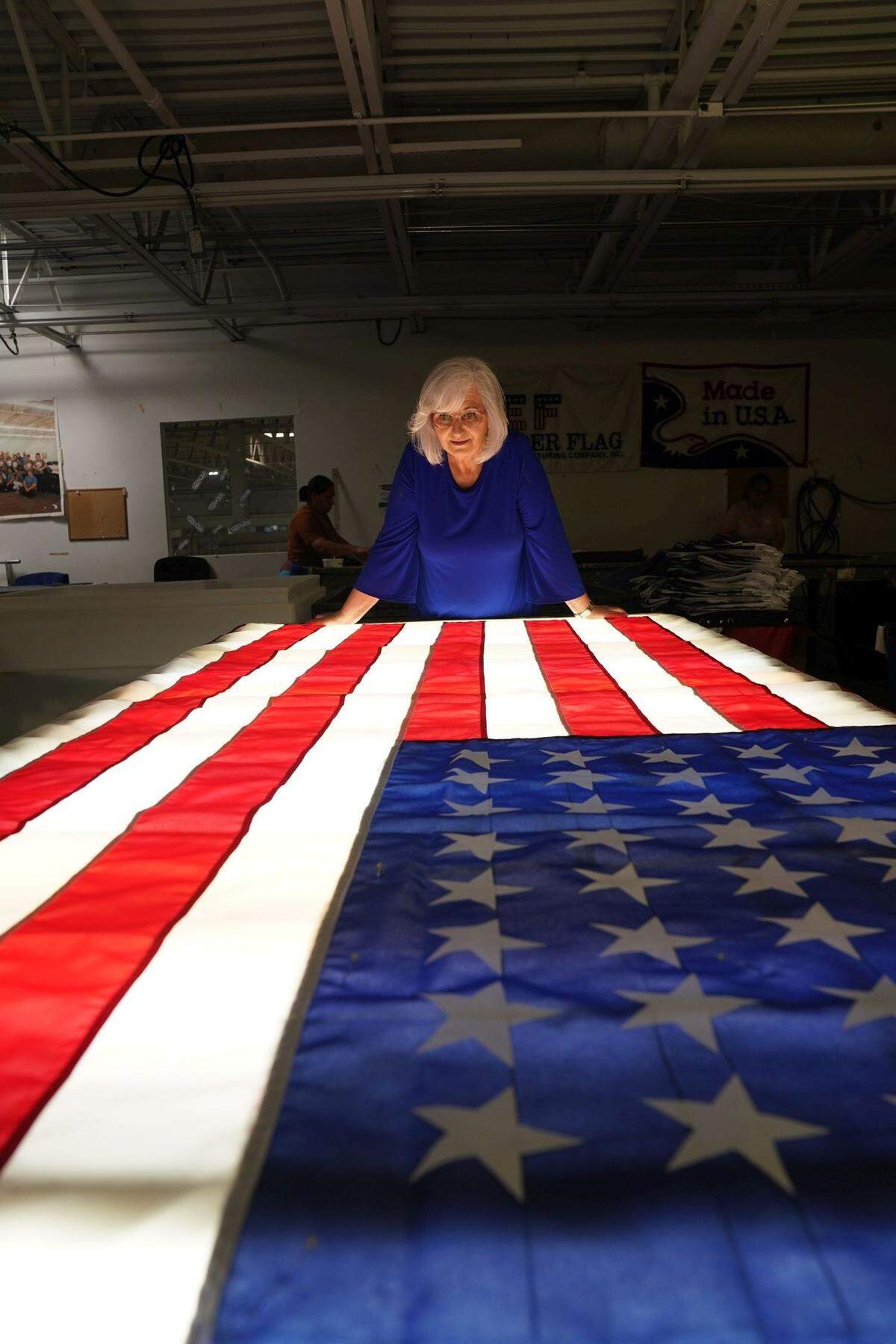Among the workers featured in “The Flagmakers” is Radica, a sewing manager who moved to America from Serbia.