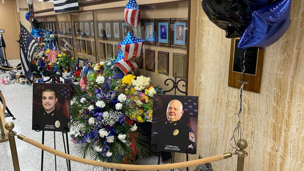 Officer Jake Reed and Cpl. Benjamin Cooper of the Joplin Police Department were shot and killed during an encounter with a gunman Tuesday.