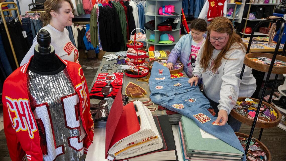 Olathe boutique drawing Chiefs fans with custom embroidered patches and sequined apparel
