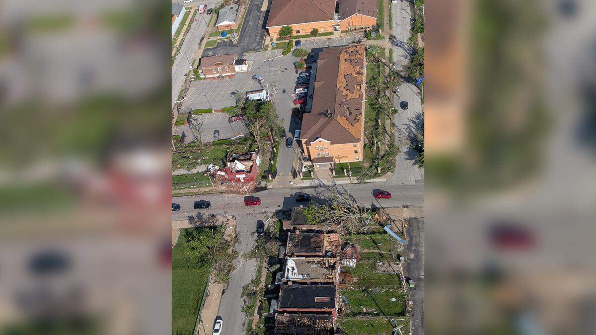 Five people were reported dead in the St. Louis area after a tornado-warned storm rolled through the metro Friday afternoon, officials said.