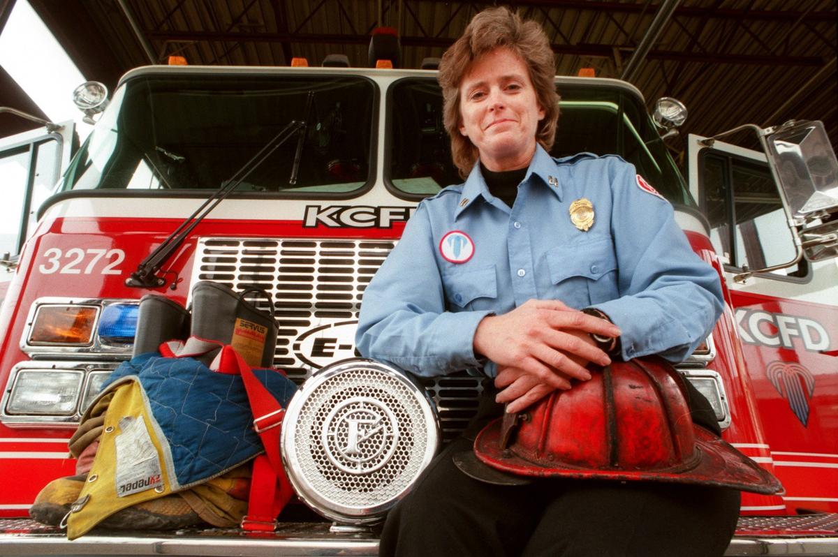 Kansas City firefighter Kathleen Kline, shown in 1998, sued the department for harassment. She was one of the first female firefighters on the job in Kansas City in the 1970s.