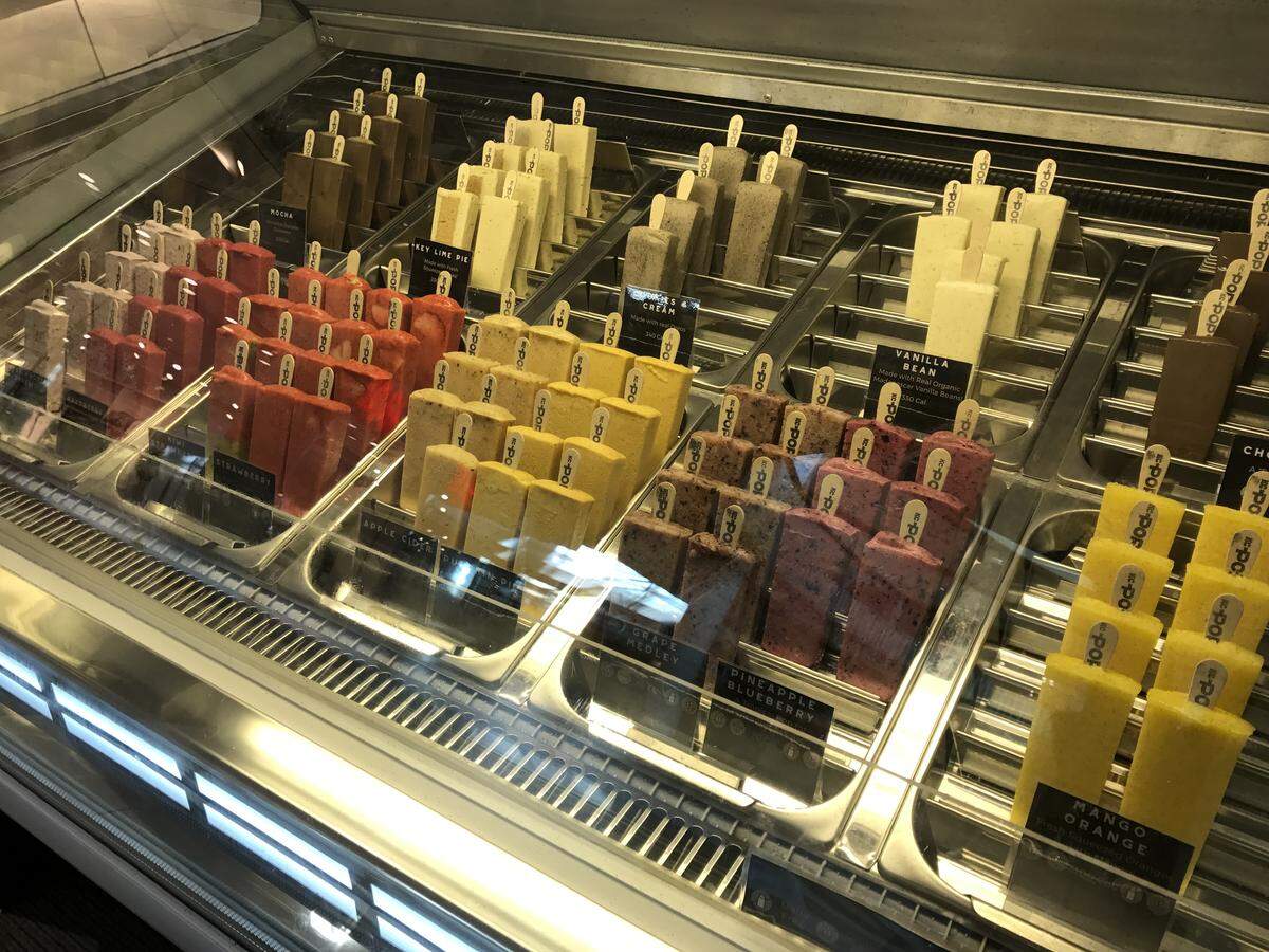KC Pop Co. offers a variety of artisan ice pops in its kiosk at the entrance to the Nordstrom wing in Oak Park Mall.