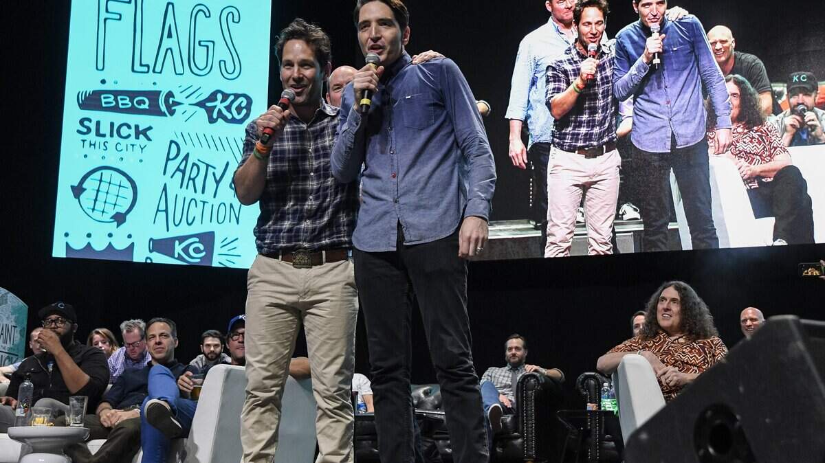 During last year's Big Slick weekend, host Paul Rudd (left) and his "Ant-Man" co-star David Dastmalchian helped auction off a visit to the set of the sequel, "Ant-Man and the Wasp."