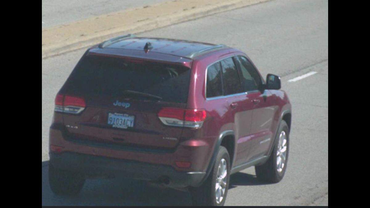 Prairie Village police asked folks to check their surveillance cameras for any footage between 6:45 and 7 p.m. Sunday that captured a red or maroon Jeep Grand Cherokee that was following a black SUV. The Jeep is believed to have been involved in the rolling shooting that began around West 99th Street and Roe Avenue in Overland Park and ended near Franklin Park near West 87th Street and Roe Avenue in Prairie Village. It has a Kansas license plate 9103ACY.