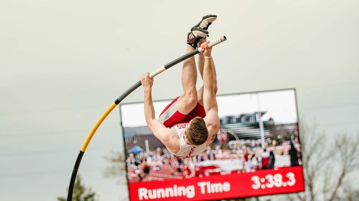 South Dakota junior pole vaulter Chris Nilsen