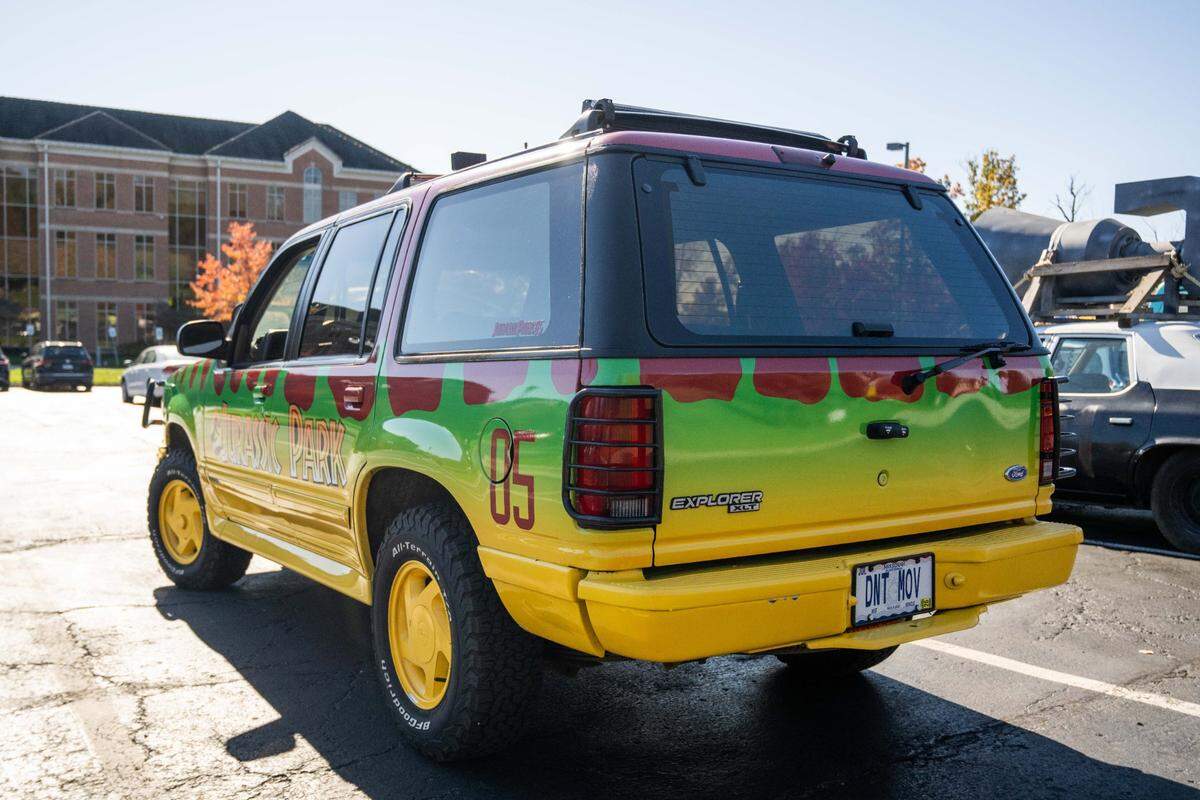 Part of Dameron’s collection is this Ford Explorer that is a replica of the vehicle the T-Rex chomped in the movie “Jurassic Park.” It also has an abbreviated movie line, “Don’t move,” on it’s license plate.