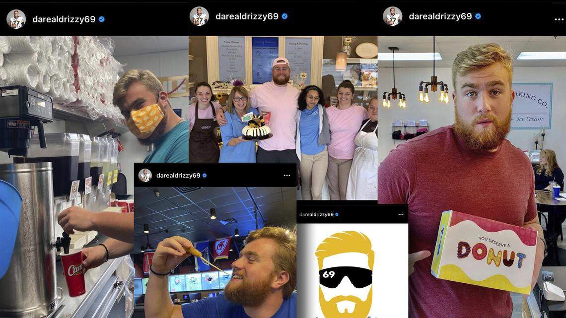 Missouri Tigers football player Drake Heismeyer markets products on his Instagram page (@darealdrizzy69).