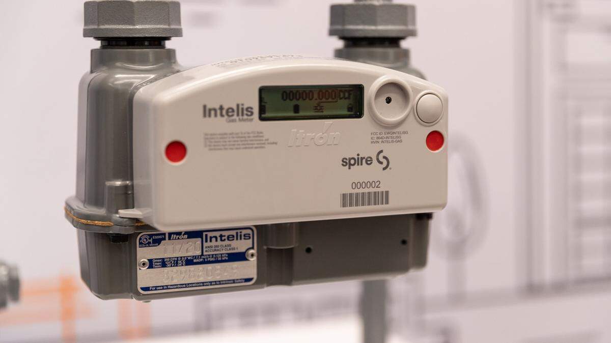 This ultrasonic meter from Spire may appear on the outside of your home. The company is gradually replacing older “diaphragm” style meters with these new meters, which measure gas flow more frequently and have added safety features.