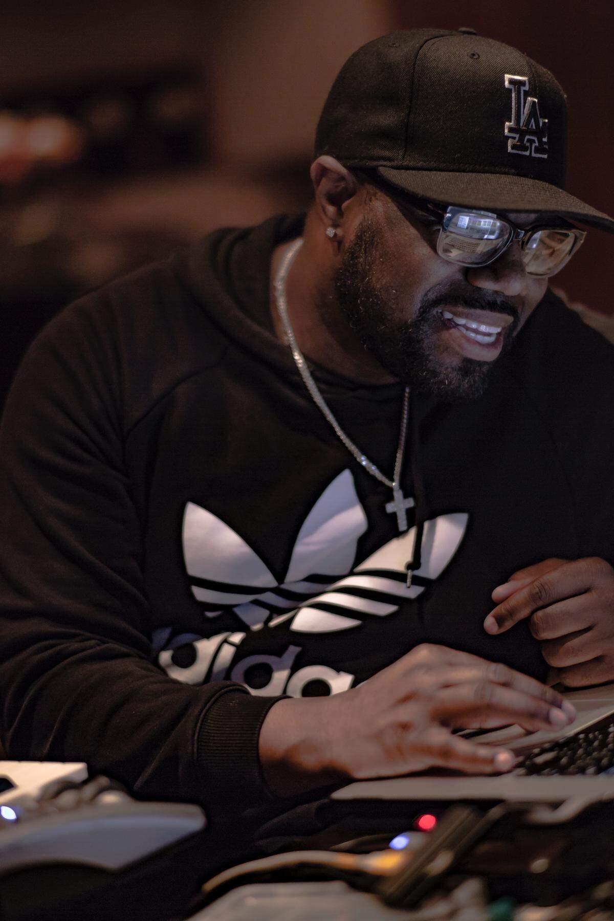 Music producer Jermaine White in the studio. White produced three songs — "Money Bag," "I Like It" and "Bodak Yellow (Money Moves)" — on hip-hop star Cardi B's debut album, "Invasion of Privacy."