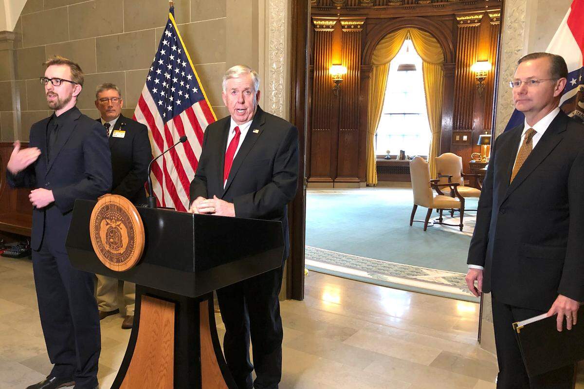 Missouri Gov. Mike Parson anounced the state’s first coronavirus death on March 18.