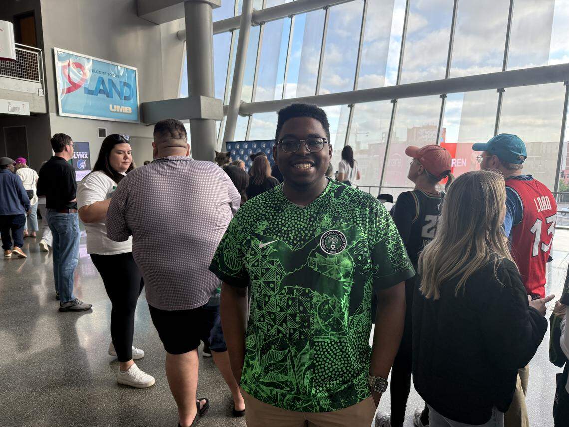 Quinton Jones attended the preseason matchup between the Minnesota Lynx and the Nigerian women’s national team April 27 at the T-Mobile Center in Kansas City, Missouri.