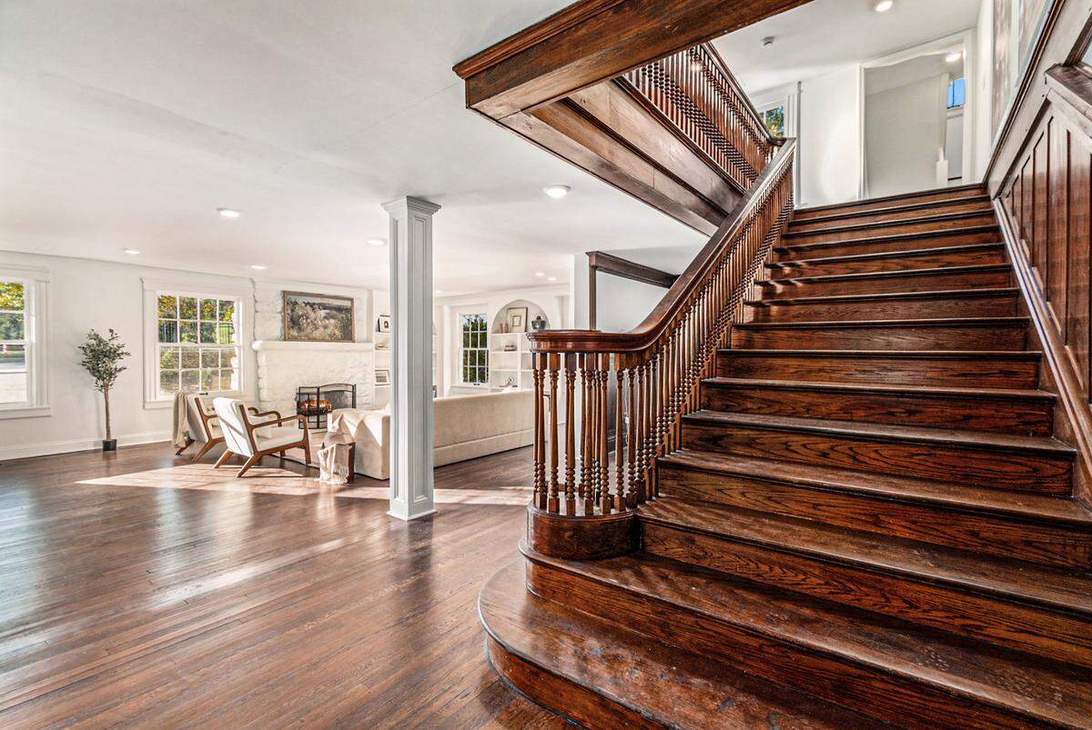 The open concept renovation on the first floor of the William Rockhill Nelson’s “clubhouse,” a historic 6,800-square-foot home at 610 E. Emanuel Cleaver II Blvd.