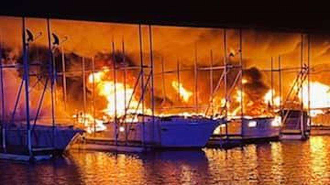 Six boats are a “total loss” after a fire ripped through a Missouri marina, officials say.