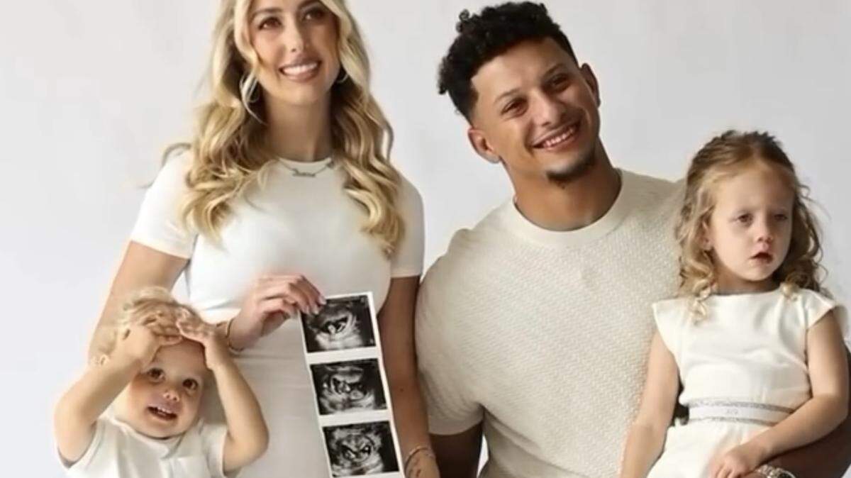 Patrick and Brittany Mahomes announced her pregnancy Friday on social media. They have two children, Sterling, 3, and Bronze, 1.