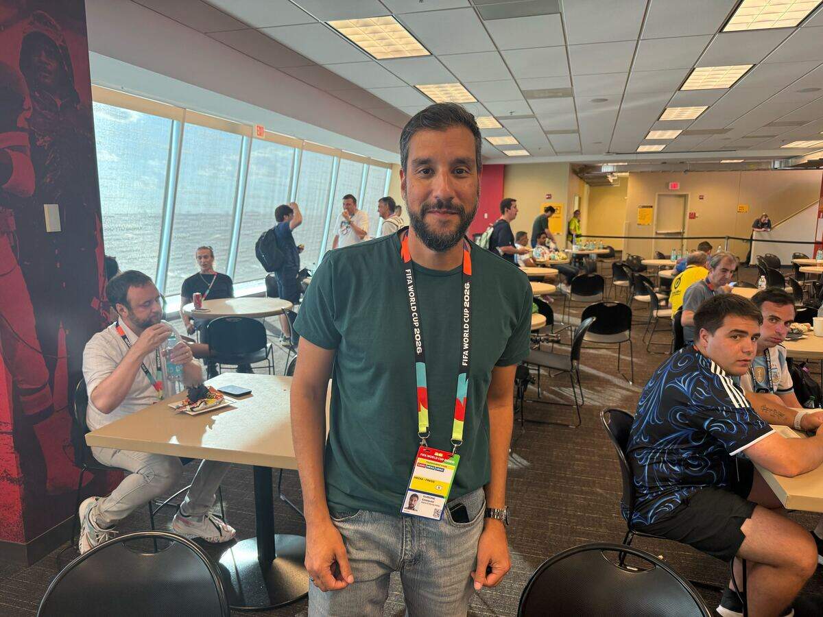 Ezequiel Guisone, a writer for Argentine newspaper Diario El Notre, at Kansas City (Arrowhead) Stadium Saturday, July 11, 2026.