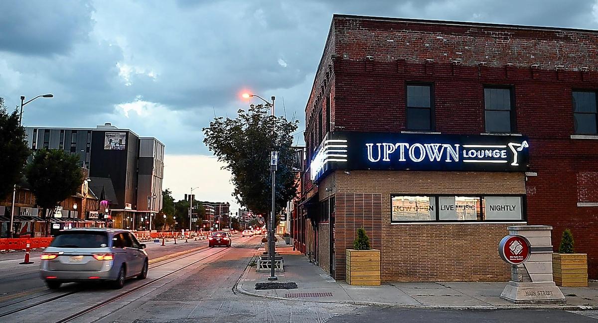 The Uptown Lounge piano bar, 3400 Main St., sits along the route of the Kansas City streetcar extension set to open in 2025. “I could honestly say that I would not have chosen this location were it not for the trolley,” owner Alan Stribling said. “The streetcar was a critical component.”