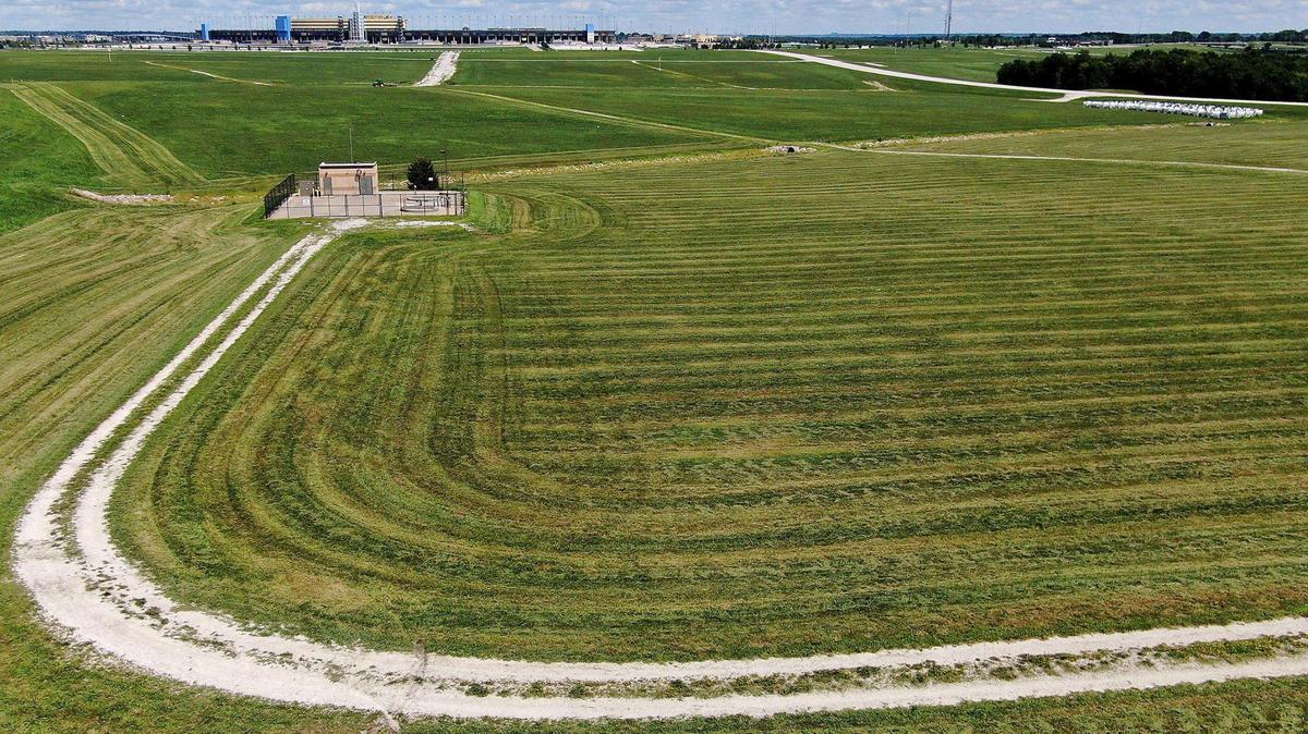 Urban Outfitters is scheduled to announce that they are building a distribution center near the Kansas Speedway, seen in the distance, at the southeast corner of State Avenue and Speedway Boulevard in Kansas City, Kansas.