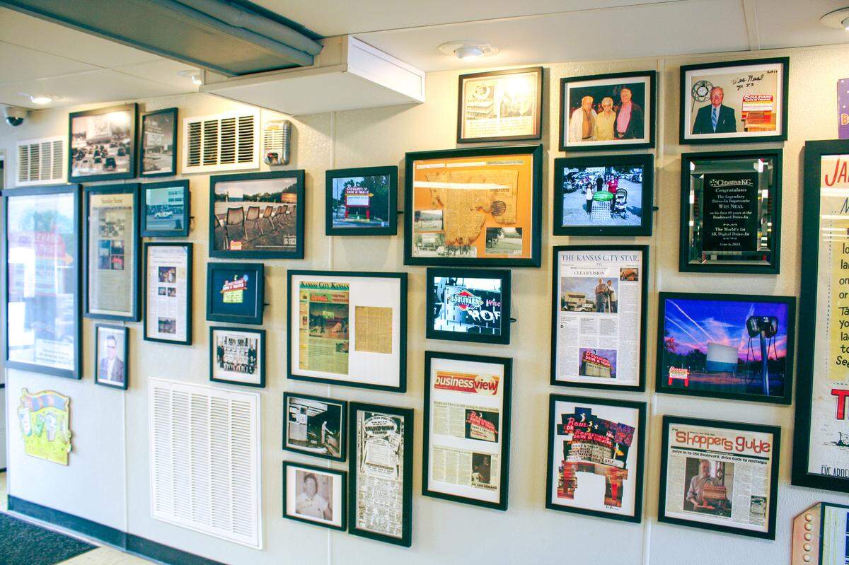The Boulevard Drive-in staff put together memorabilia in a gallery when remodeling to honor the late Wes Neal.