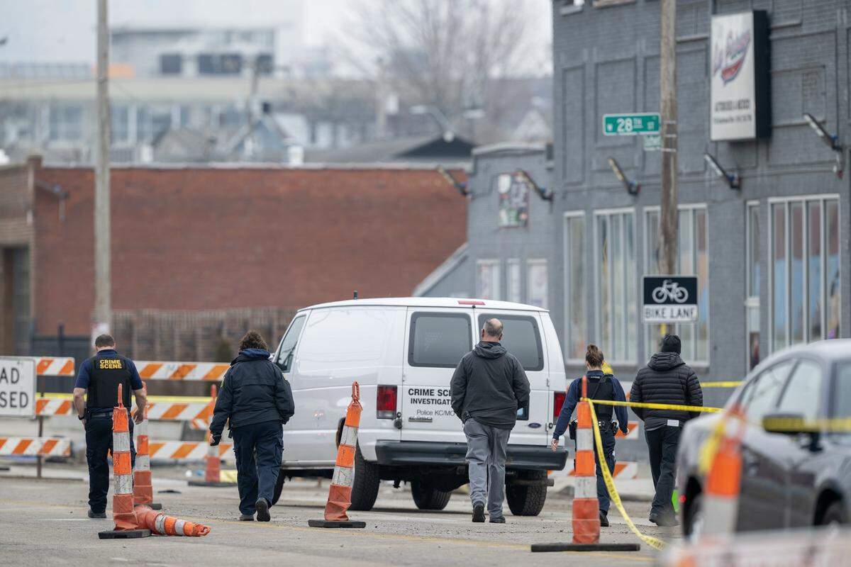 Kansas City Police were on the scene outside of 2801 Southwest Blvd. following an early morning shooting on Kansas City's Westside Sunday, Feb. 15, 2026. Two women were killed and two others injured during the incident at a Kansas City nightclub.