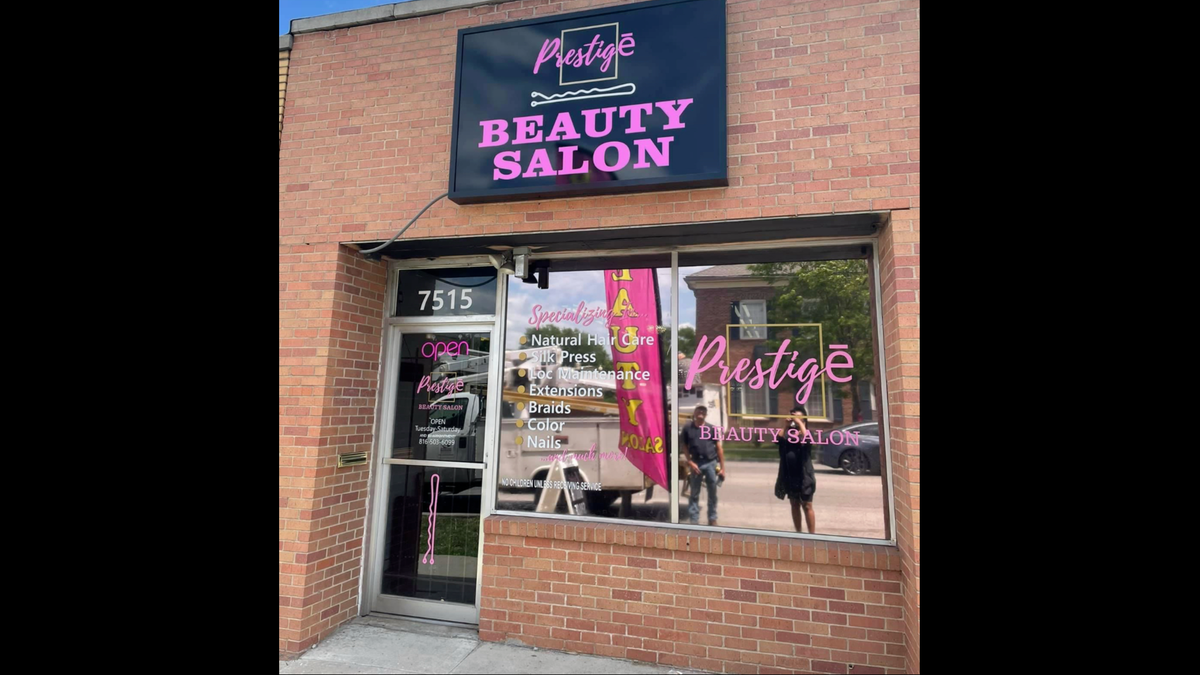 Bianca Russell has owned Prestige Beauty Salon for five years. She had to close her salon indefinitely after a car backed through her business, destroying the storefront.