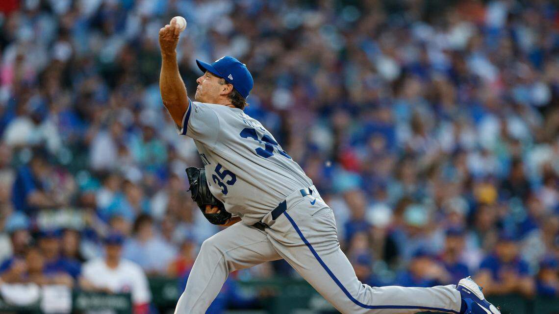 Kansas City Royals pitcher Rich Hill became the oldest player in Royals history by starting against the Cubs at Wrigley Field in Chicago on Tuesday, July 22, 2025.