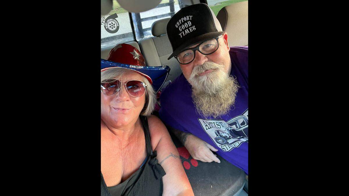 Spouses Pam and Roger Maag, of Marion County, are pictured together on July 4, 2023. Pam Maag initially sent a document to a reporter at the Marion County Record revealing that a local restaurant owner had a suspended driver’s license.