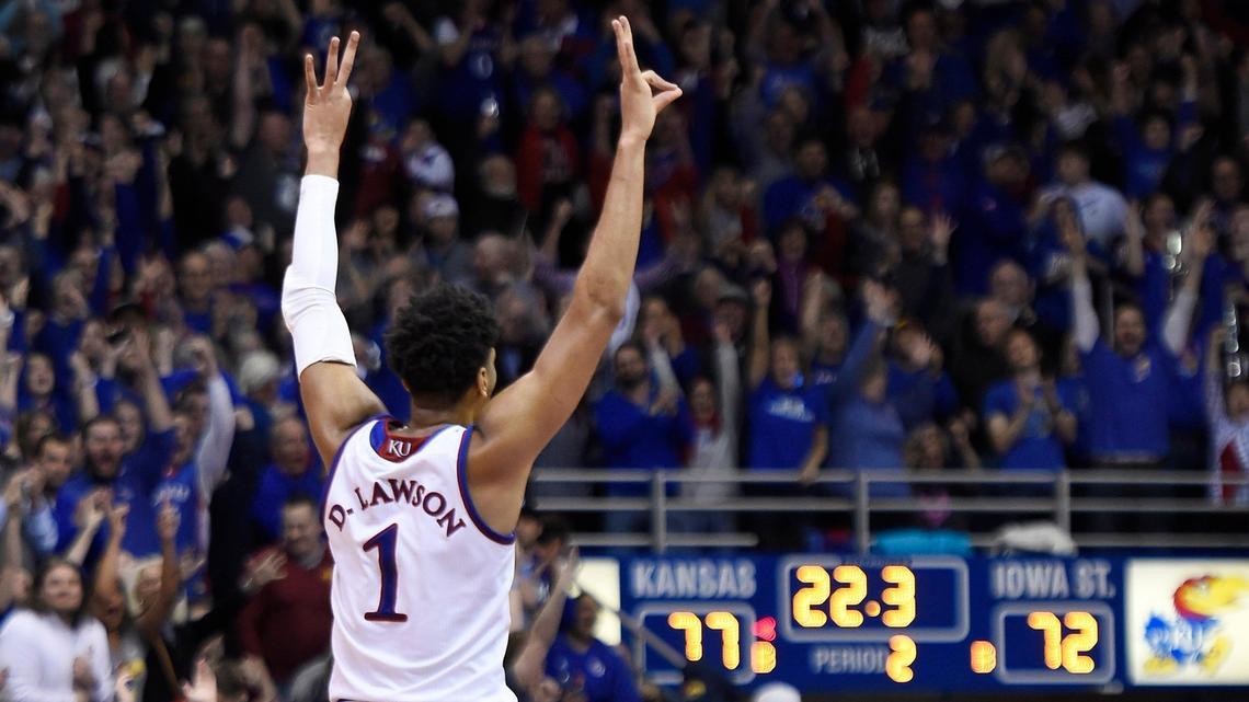 Dedric Lawson’s three-pointer late in Monday night’s game helped seal the deal for the Jayhawks, who went on to beat Iowa State, 80-76 at Allen Fieldhouse.