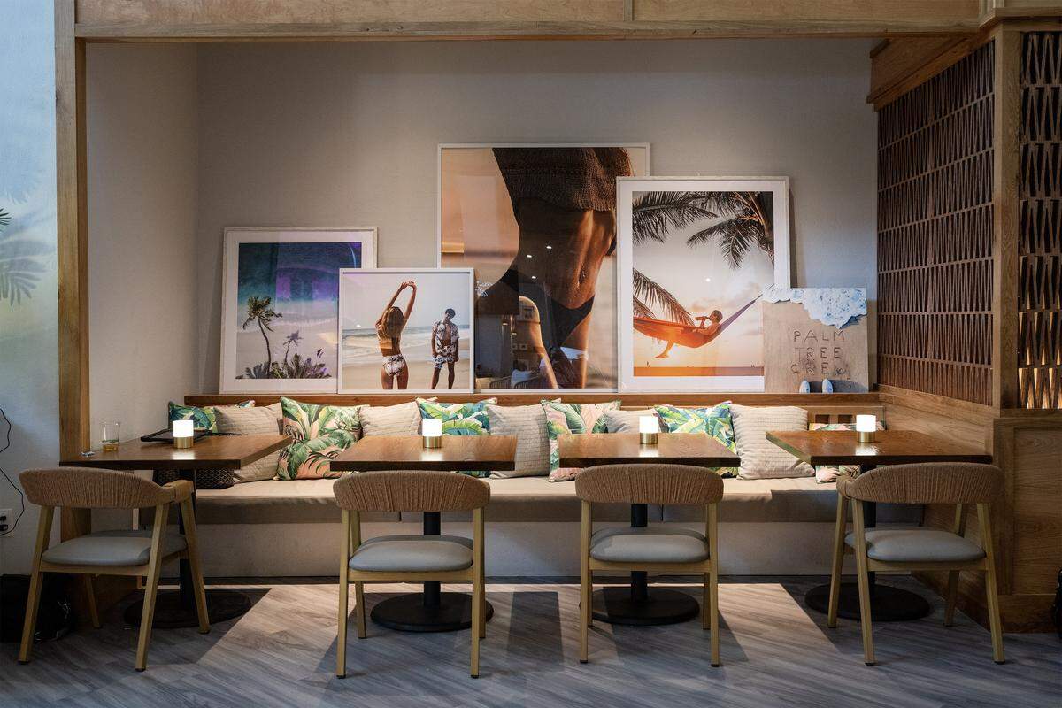 Palm Beach Club, a restaurant and bar featuring coastal vibe dinning, is opening this month at 14 E. 14th Street in the Power and Light District in Kansas City. The club was seen on Thursday, Sept. 4, 2025, during a media preview.