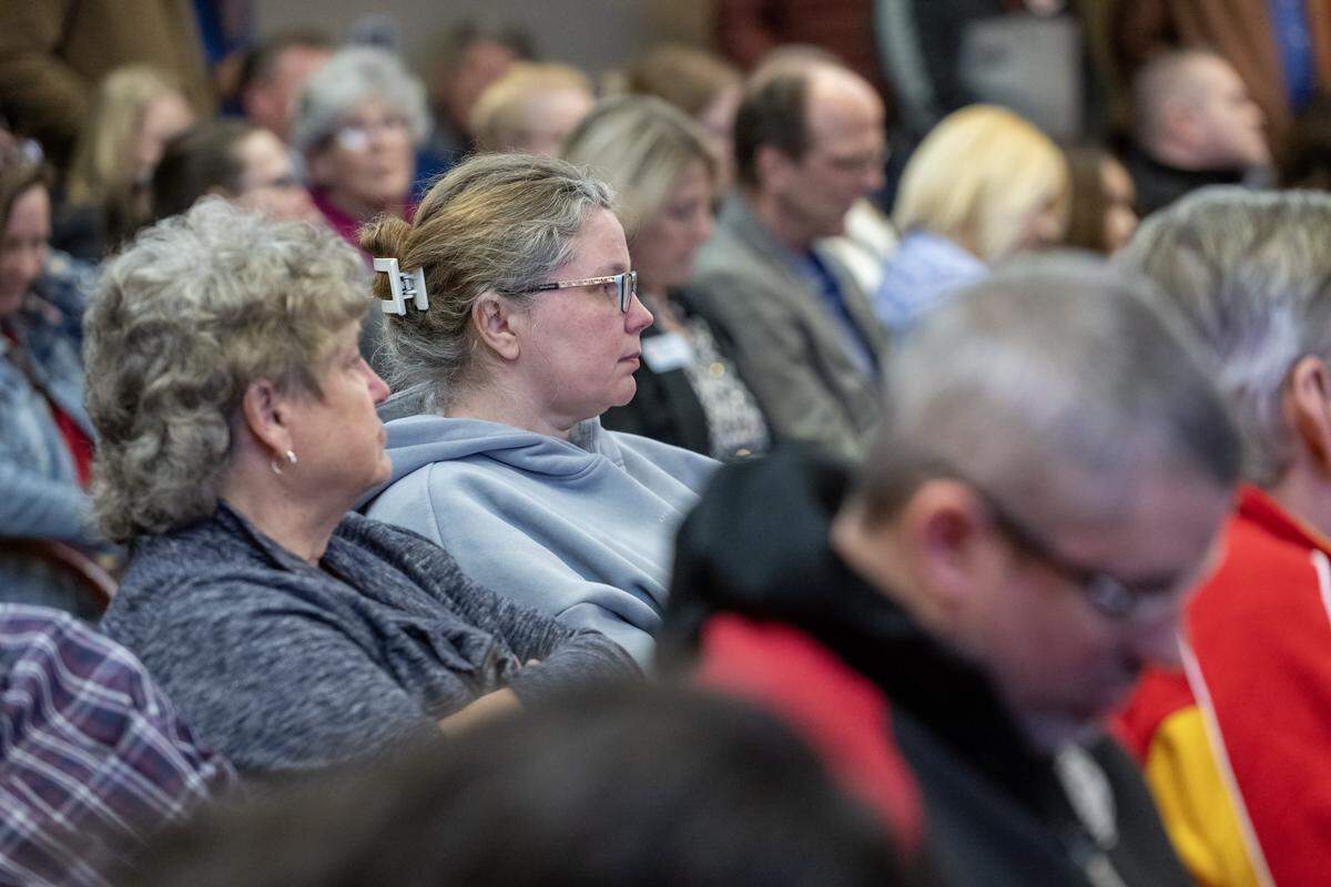 Residents packed the Olathe City Council meeting on Tuesday, Feb. 3, 2026, as officials discussed the new Chiefs training facility and the city's proposed pledge of local tax revenue to support the project.