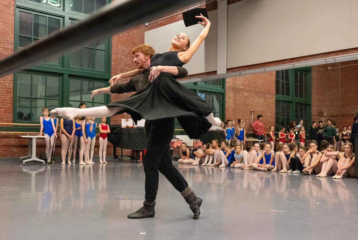 In preparation for the Kansas City Ballet’s “The Nutcracker,” dancers Delila Gardner and Kevin Wilson rehearse for their roles as Clara and the Nutcracker Prince at the Todd Bolender Center for Dance & Creativity.