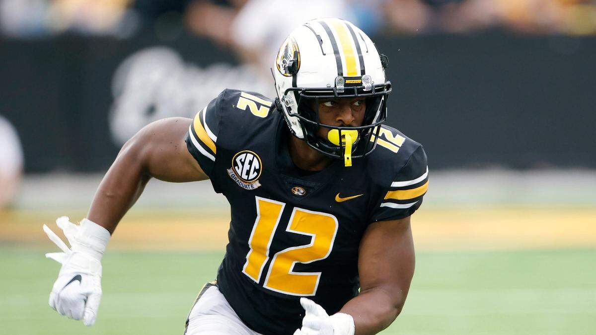 Missouri’s Shawn Robinson during a NCAA football game on Saturday, Sept. 4, 2021 in Columbia, Mo. (AP Photo/Colin E. Braley)