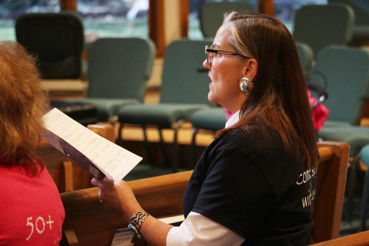 Jill Dickerson participates in an EncoreKC! rehearsal ahead of the group's Nov. 16 concert.