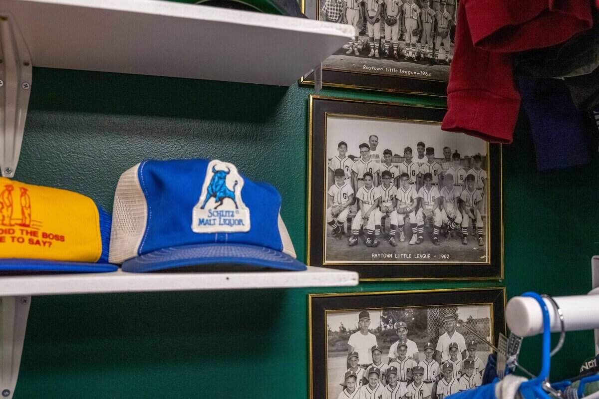 Old photos referencing the city of Raytown, inside the vintage clothing portion of Gnarly Hussle in Raytown.