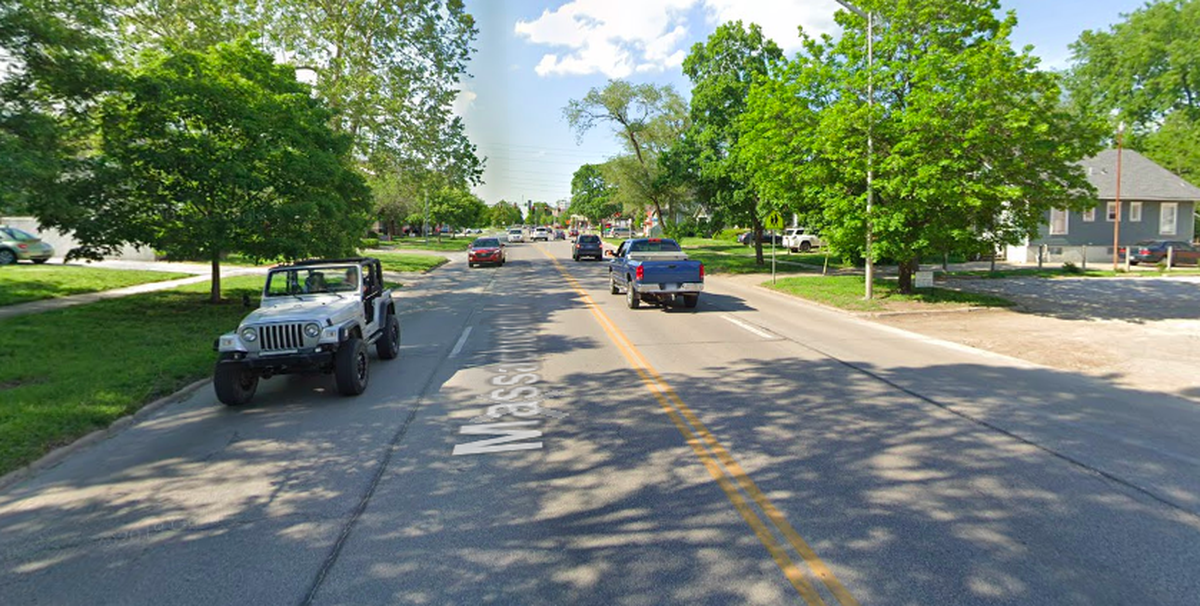 The 1900 block of Massachusetts Street in Lawrence, where police on Sunday said a man was fatally stabbed. The area can be seen in this Google Street View photo from May. 