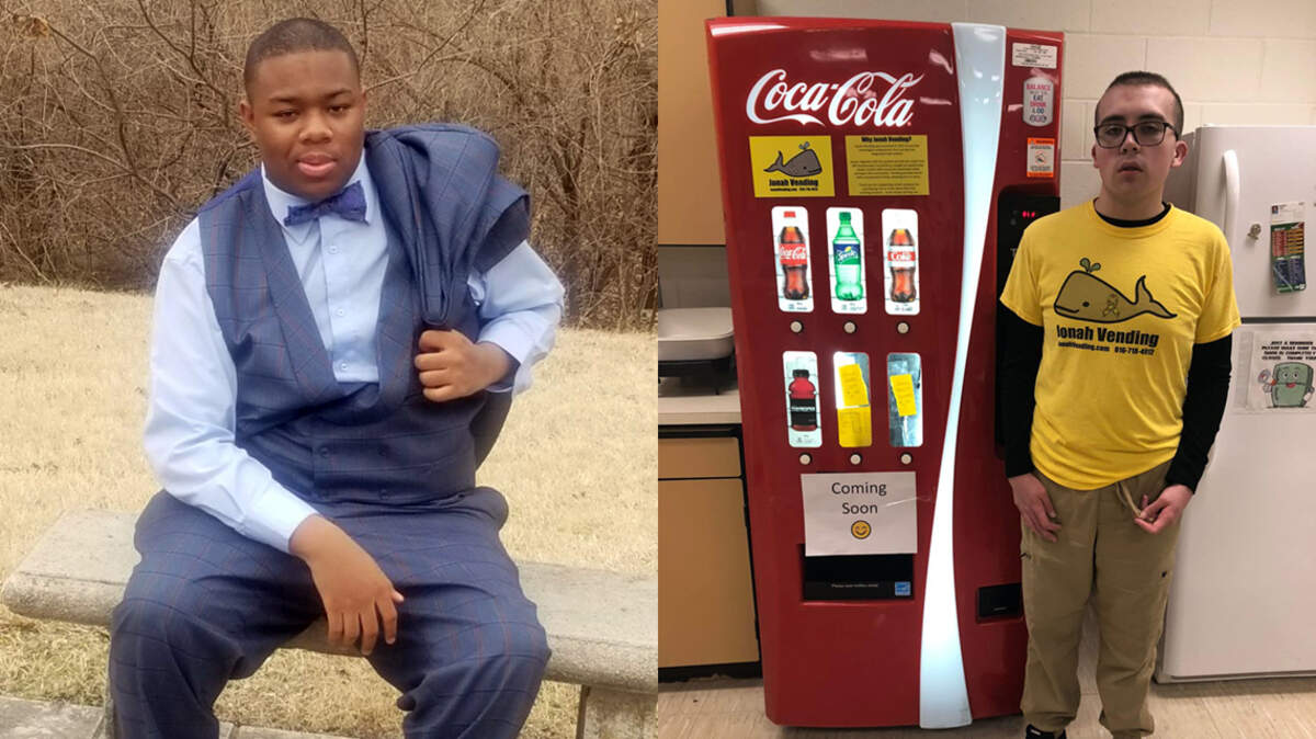 Gerald Mitchell, left, is a sophomore at the Ewing Marion Kauffman School. Jonah Taylor, right, is a graduate of Raytown schools who owns his own business, Jonah’s Vending. Both attended the Transition Academy in Kansas City.